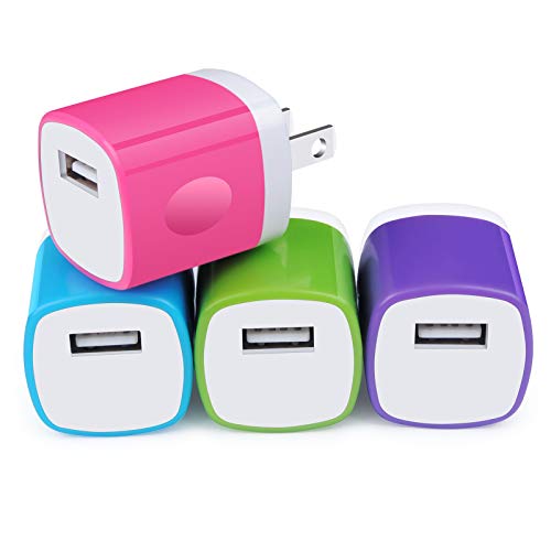 iPhone Charging Block, iPhone Charger Box, USB Plug, NonoUV 4Pack 1Amp Single Port Fast USB Wall Charger Cube Base Adapter Power Brick for for iPhone 13 12 11 Pro Max SE 11 Pro XR XS X 8 7 6 6s Plus