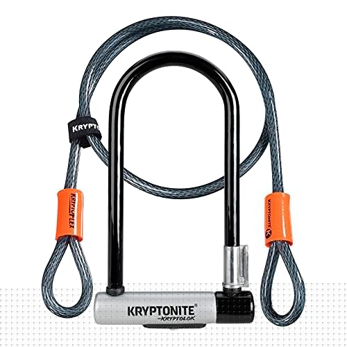 Kryptonite Kryptolok Standard 12.7mm U-Lock Bicycle Lock with FlexFrame-U Bracket & KryptoFlex 410 10mm Looped Bike Security Cable