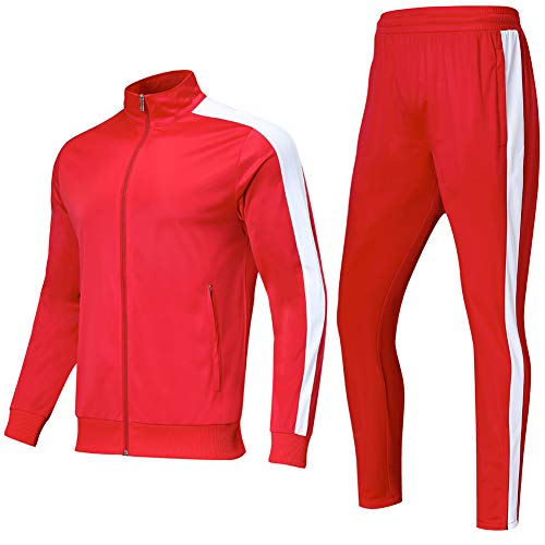 Shinestone Mens Tracksuit Set Sports Gym Training Suits Sportswear Sets with Full Zipper for Men