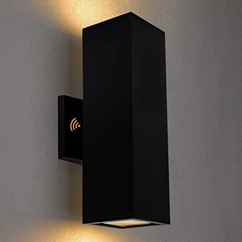 Tsiun Dusk to Dawn Sensor Outdoor Wall Lights,Outdoor Light Fixture Porch Lights Outdoor Wall Up and Down Lights, Exterior Light Fixture, E26 Base Socket, Waterproof Aluminum Outdoor Wall Lamps
