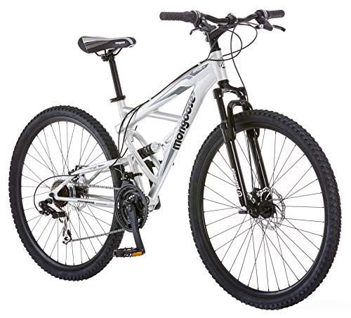 Mongoose Impasse Adult Mountain Bike, Aluminum Frame, Twist Shifters, 21- Speed Rear Deraileur, Front and Rear Disc Brakes