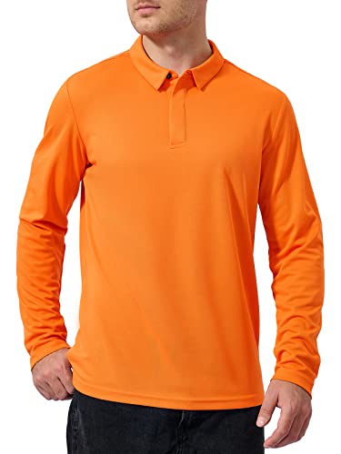 marami Men's Golf Polo Shirts - Long Sleeve UV Protection Dry Fit Athletic Casual Collared Shirts Fishing Hiking Outdoor Tops