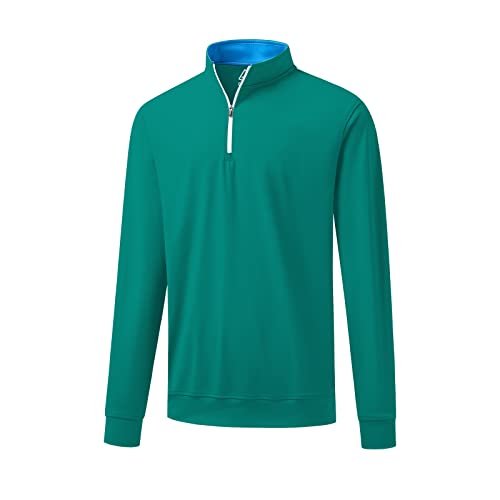 DEOLAX Quarter Zip Pullover Men Dry Fit 1/4 Zip Golf Pullover UPF50+ Moisture Wicking Mock Neck Mens Pullover Sweatshirts
