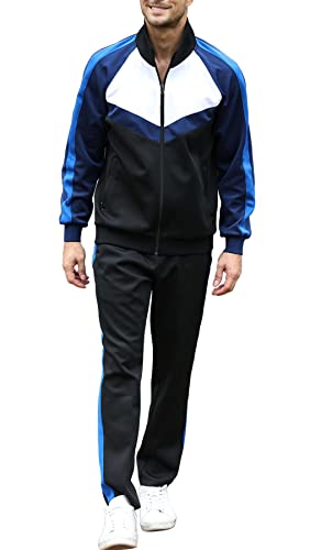 Men's Tracksuits Set 2 Piece Athletic Full Zip Track Suits Workout Jogging Sweatsuit Sets for Men