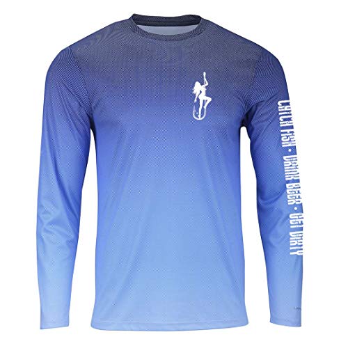 Dirty Hooker Fishing Gear, Faded Navy Special Edition Premium Dryfit with Classic White Logo