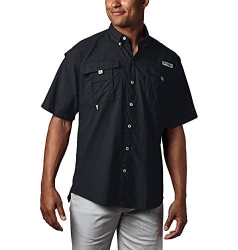 Columbia Men's Bahama II UPF 30 Short Sleeve PFG Fishing Shirt, Black, 4X