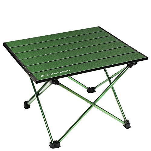 Rock Cloud Portable Camping Table Ultralight Aluminum Folding Beach Table Camp for Camping Hiking Backpacking Outdoor Picnic, Green Small