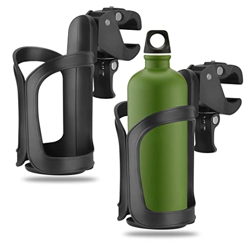 Suranew Bike Cup Holder, 2 Pack Drink Holders for Stroller, Wheelchair and Walker, Cup Holders for Golf Cart and Beach