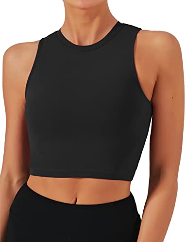 Natural Feelings Sports Bras for Women Removable Padded Yoga Tank Tops Sleeveless Fitness Workout Running Crop Tops