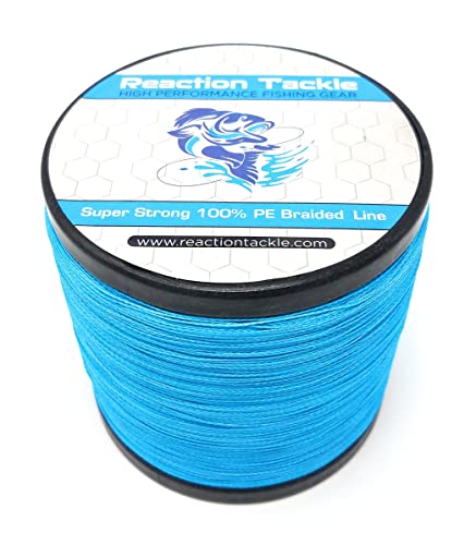 Reaction Tackle Braided Fishing Line - Pro Grade Power Performance for Saltwater or Freshwater - Colored Diamond Braid for Extra Visibility