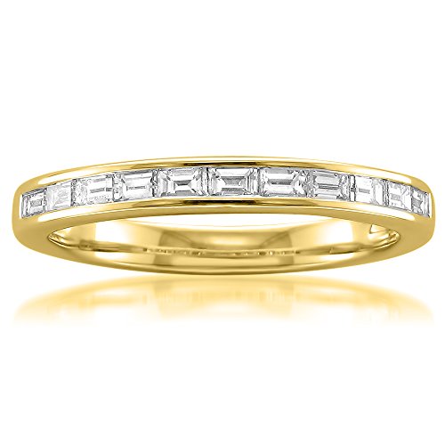 1/2 Carat Diamond, Channel-Set 14K Solid Gold Baguette Diamond Bridal Wedding Band (I-J, VS2-SI1) by La4ve Diamonds | Real Diamond Jewelry For Women |Gift Box Included (White,Yellow,Rose Gold)