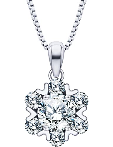 ONLYLIKE Pendant Necklaces for Women, 1 Carat Moissanite Diamond D Color (VVS1) Pendant Necklaces, Anniversary Eternity Jewelry Present for Wife, Birthday Gifts for Women Wife Girls