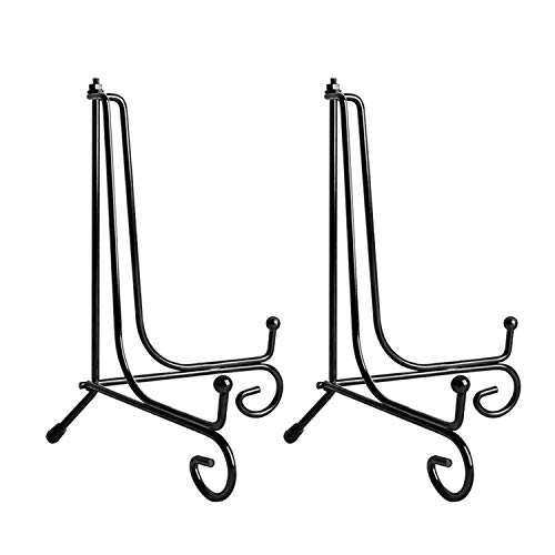 Teamkio 2 Pack Improved Anti-Slip 10 Inch Plate Holder Display Stand, Picture Frame Holder Stand, Easel Display Stand, Book Display Stand
