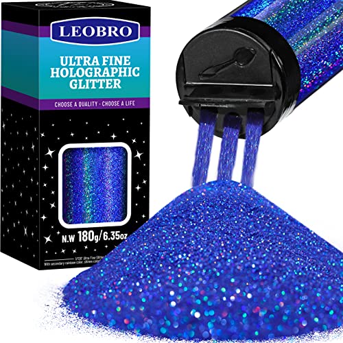 Holographic Ultra Fine Glitter, 180G/6.35OZ Resin Glitter Powder Sequins Flakes, 1/128